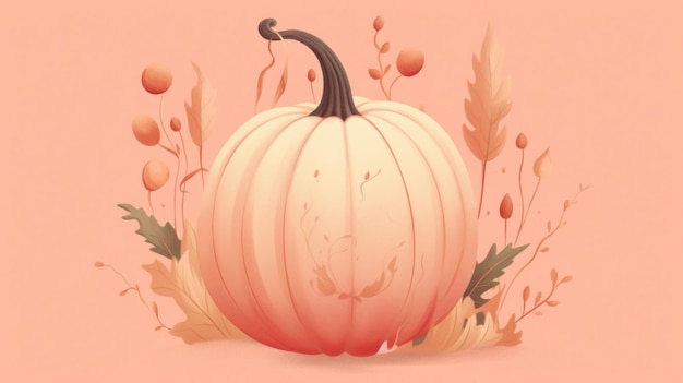 Photo illustration of a halloween pumpkin in blush tones