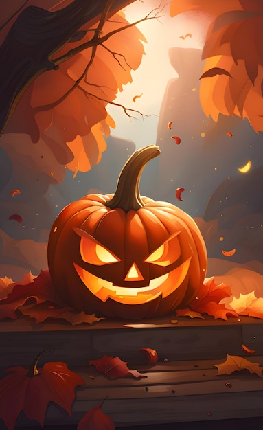 Illustration of halloween pumpkin