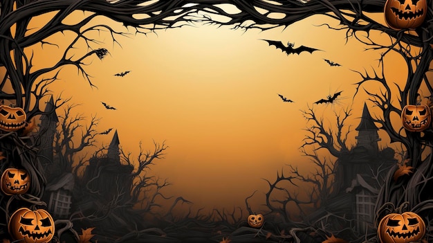 Illustration of Halloween themed border design