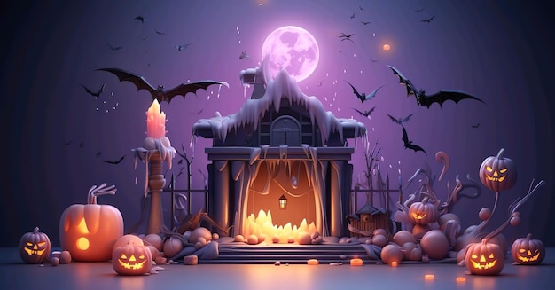 An illustration Halloween wallpaper for a halloween party