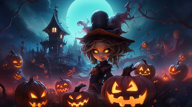 illustration of a halloween witch