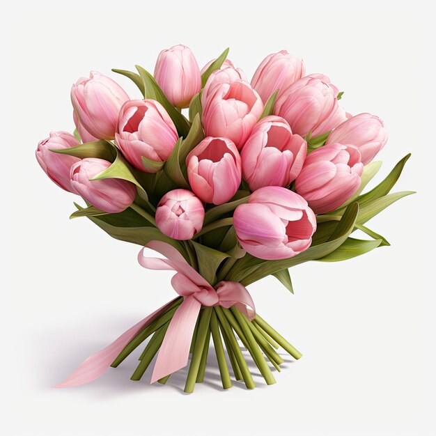 Фото Иллюстрация ручной букет тюльпанов, демонстрирующий совершенство