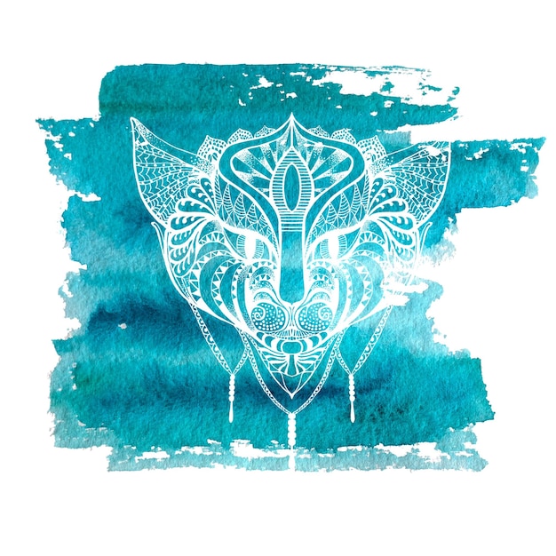 illustration of hand drawn graphics cat tattoo