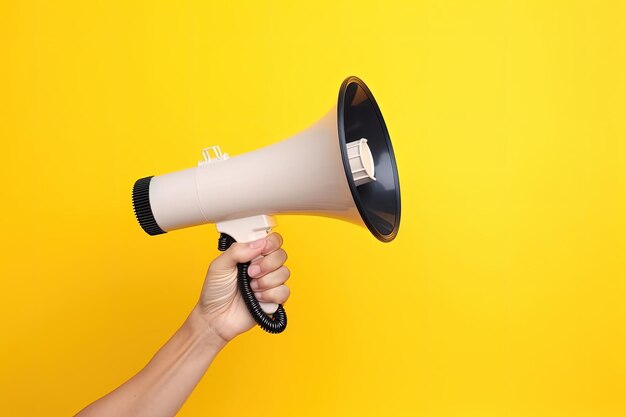 Illustration of hand holding megaphone marketing and sales concept generative ai