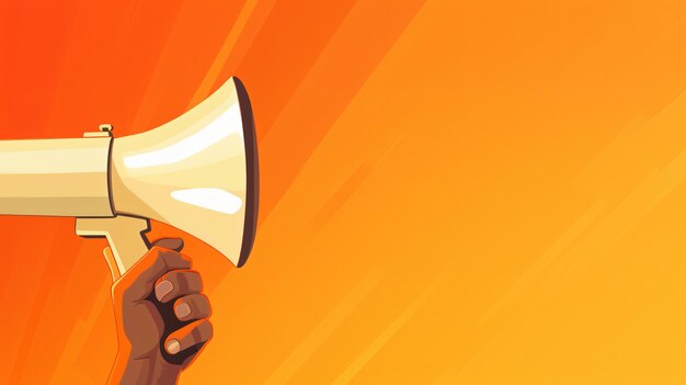 Illustration of hand holding megaphone marketing