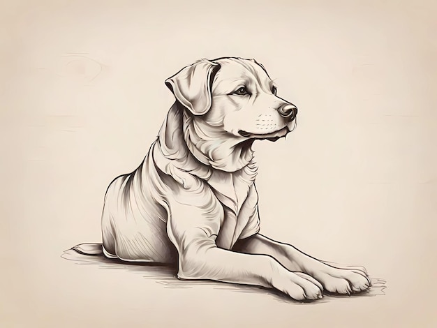 an illustration of a handmade dog to color