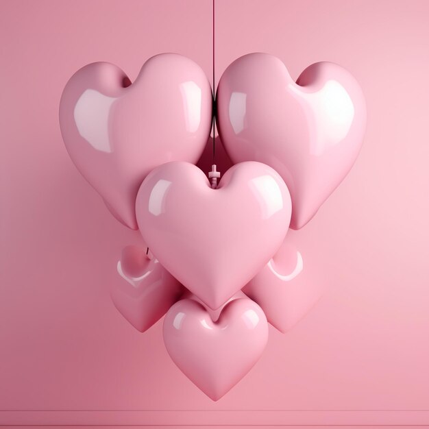 Illustration of hanging heart for mother's day valentine's day and women's day Generative ai