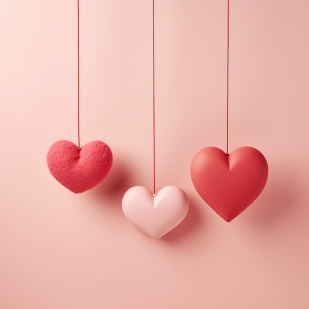 Illustration of hanging heart for mother's day valentine's day and women's day Generative ai