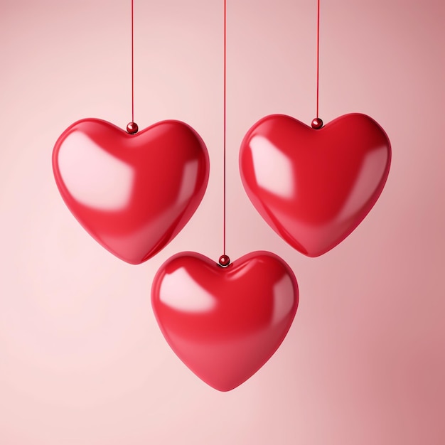 Illustration of hanging heart for mother's day valentine's day and women's day Generative ai