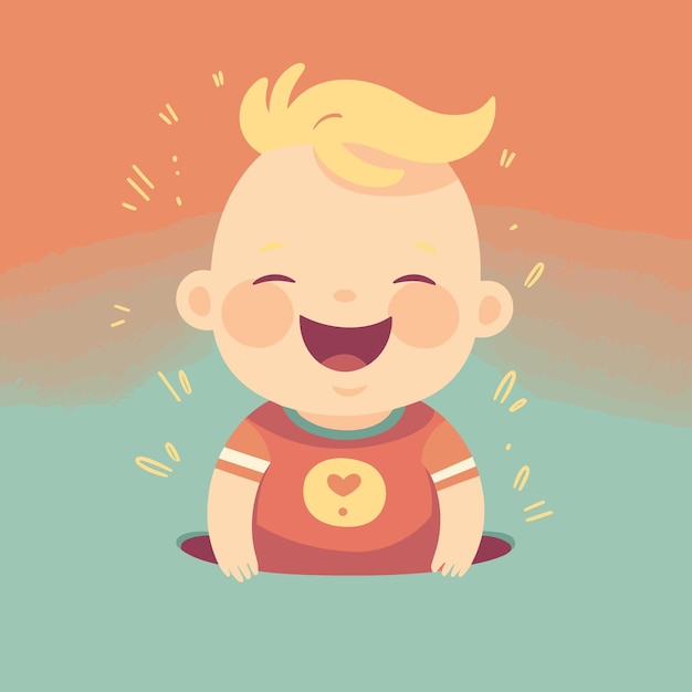 illustration of a happy baby flat style