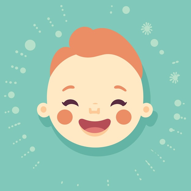illustration of a happy baby flat style