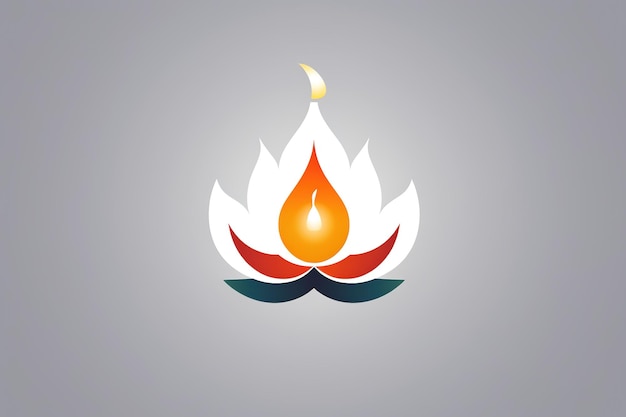 Illustration of Happy Diwali Burning Diya A small cupshaped oil lamp made of clay Generative Ai