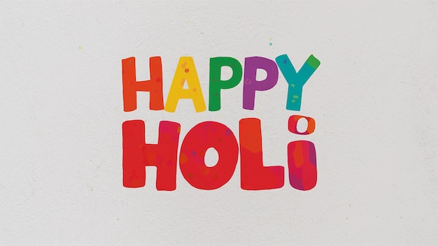 Photo illustration of happy holi in colorful text