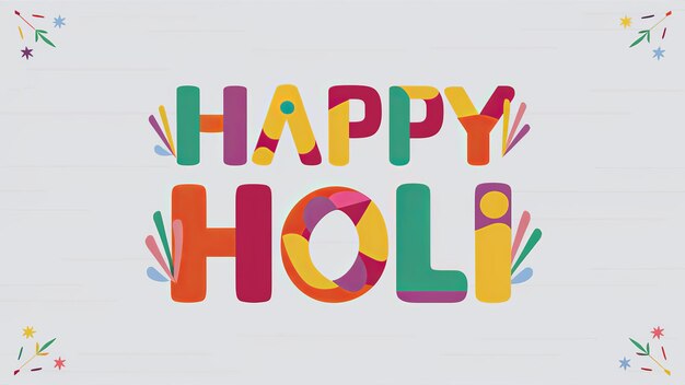 Illustration of Happy Holi in colorful text