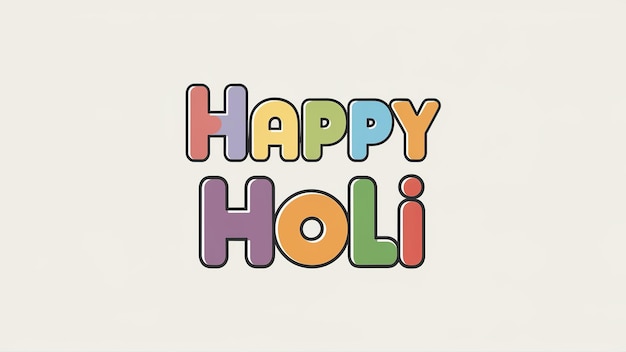 Illustration of Happy Holi in colorful text