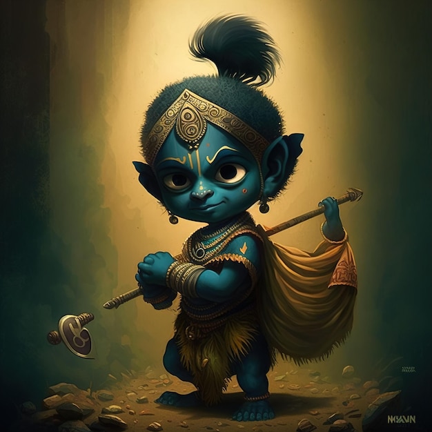 Animated Lord Krishna Animated, HD wallpaper