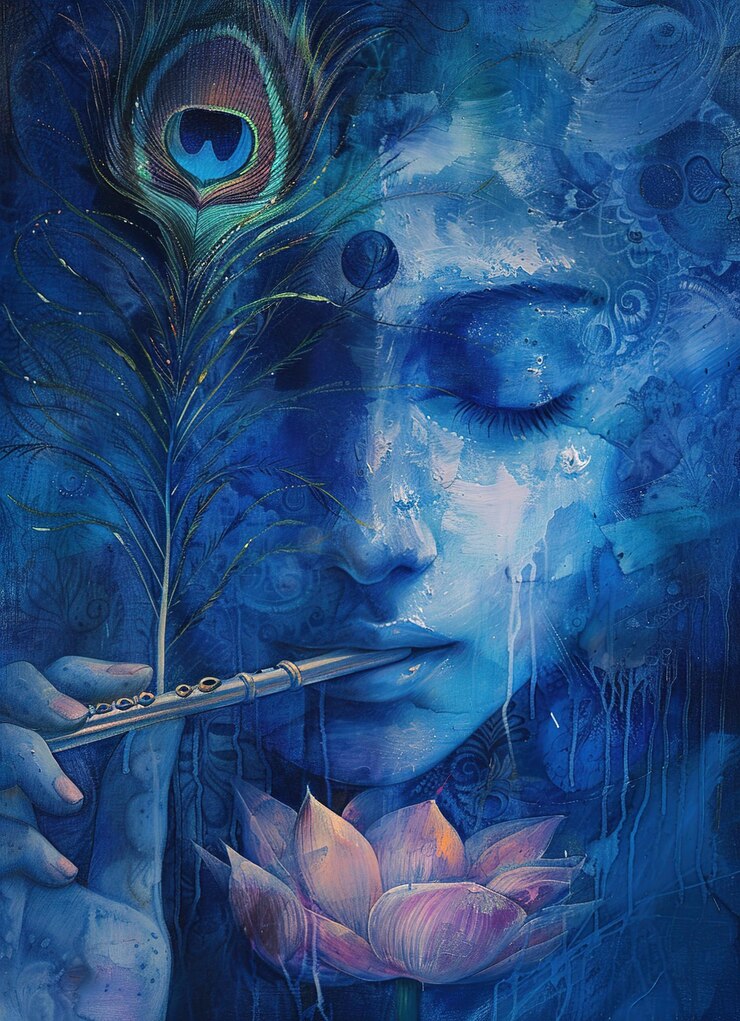 Photo illustration of happy janmashtami lord krishna in janmashtami festival of india