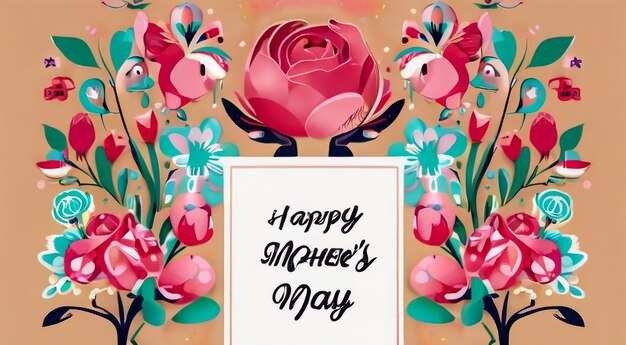 Illustration Of Happy Mothers Day Background