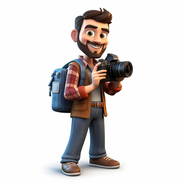 Illustration of a happy photographer