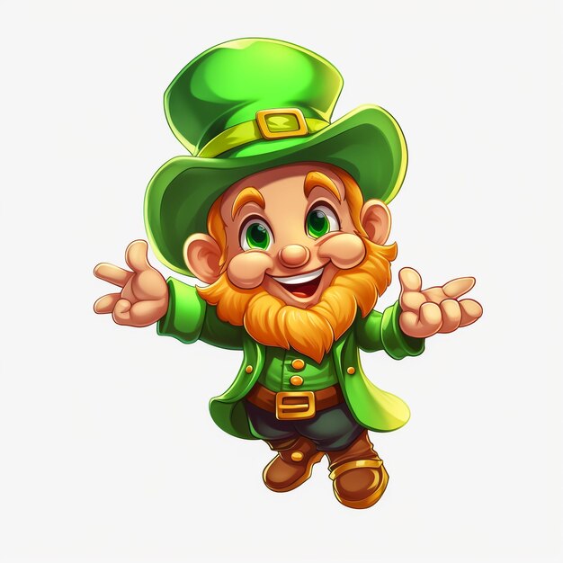 Photo an illustration of a happy st patricks day leprechaun face