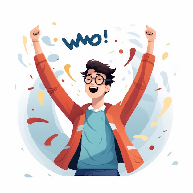 Illustration Happy Winning Congratulations