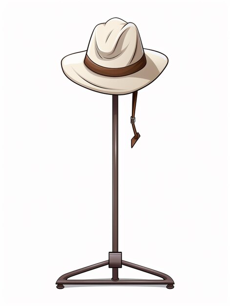 illustration of a hat on a stand with a key generative ai