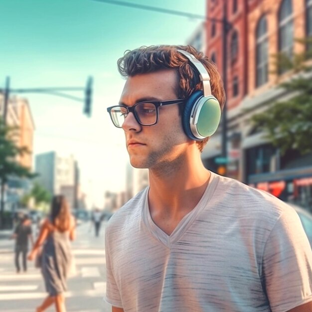 Photo illustration of headphones