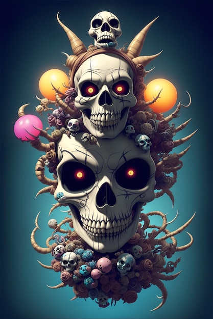 Illustration for horror skulls