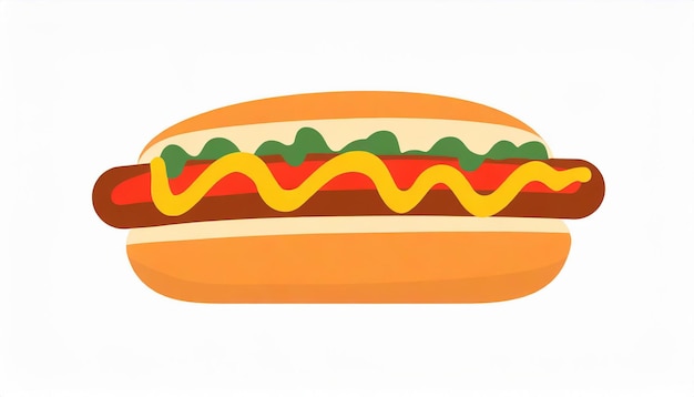 illustration of a hot dog isolated on a white background