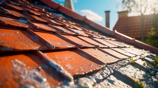 Illustration house roof repair Generative AI