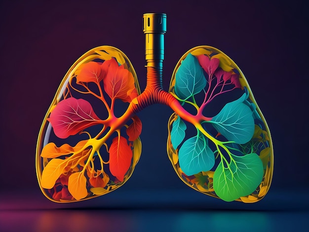 Illustration of human lungs Generative Ai