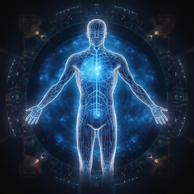 Photo illustration of human mind and body connection