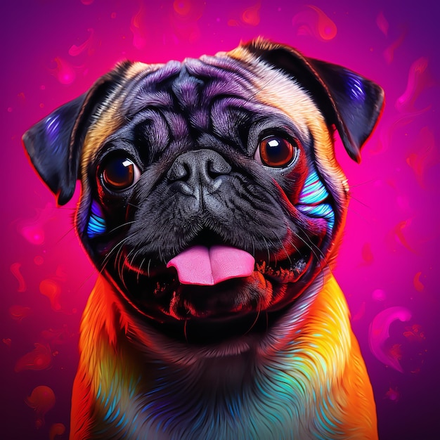illustration of hyper realistic real photo of colorful portrait