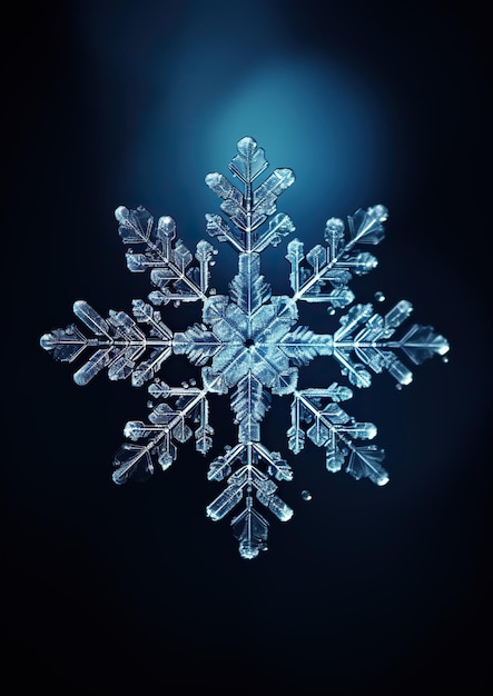 Photo illustration of icy snowflakes generative ai