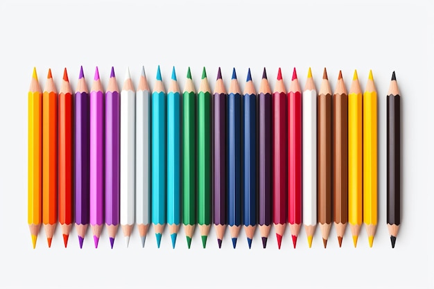 illustration of illustration of arranged vibrant black colored pencils Generative ai