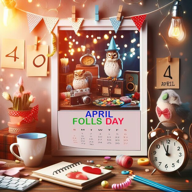 illustration image april fools day background