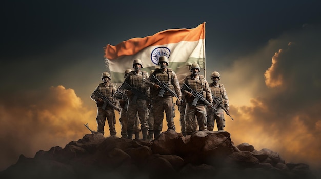 Illustration of Indian Army Independence Day India