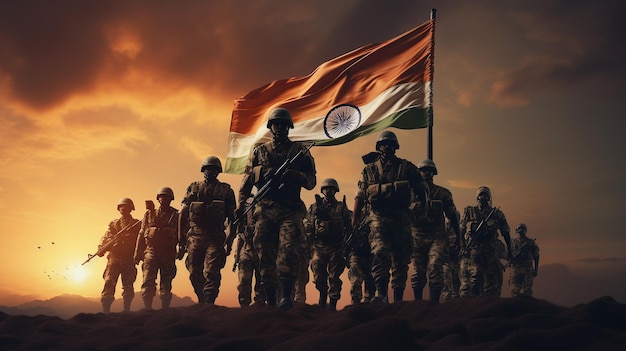 Illustration of Indian Army Independence Day India