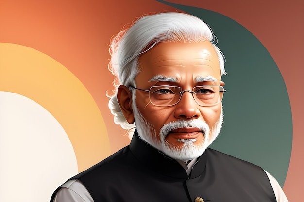 illustration of indian politician