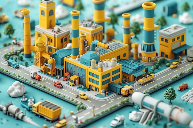 Иллюстрация промышленной профессиональной фотографии завода электростанции