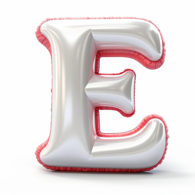 illustration of Inflatable white letter F realistic hyperdetailed