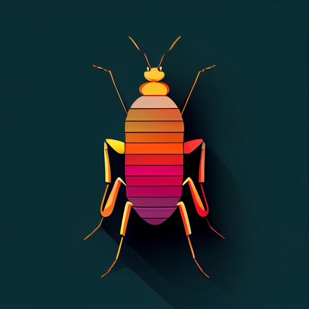 Illustration of insect character logo design on minimal style\
2d illustration created with generative ai technology