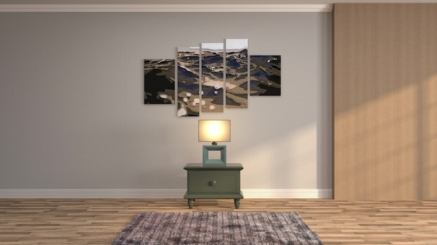 Иллюстрация дизайна интерьера комнаты
