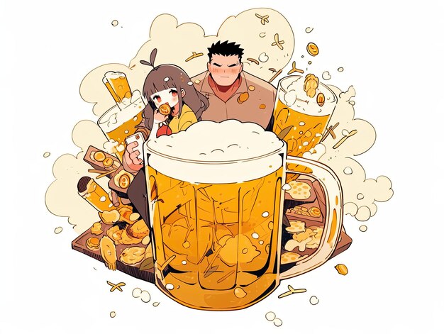 Photo illustration international beer day in yellow