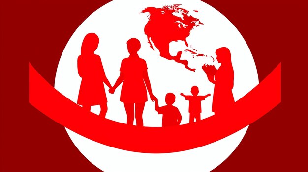 Иллюстрация Международный день семьи красным цветом