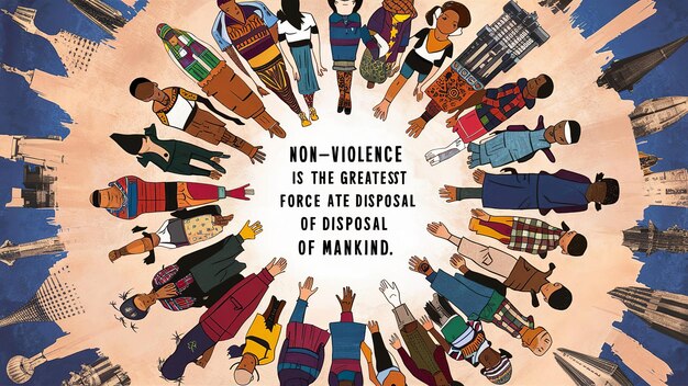 Photo illustration of international day of nonviolence generative ai
