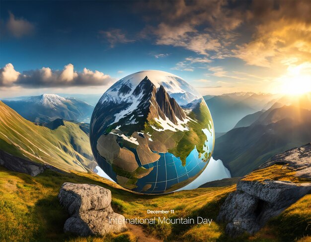 Photo illustration of international mountain day