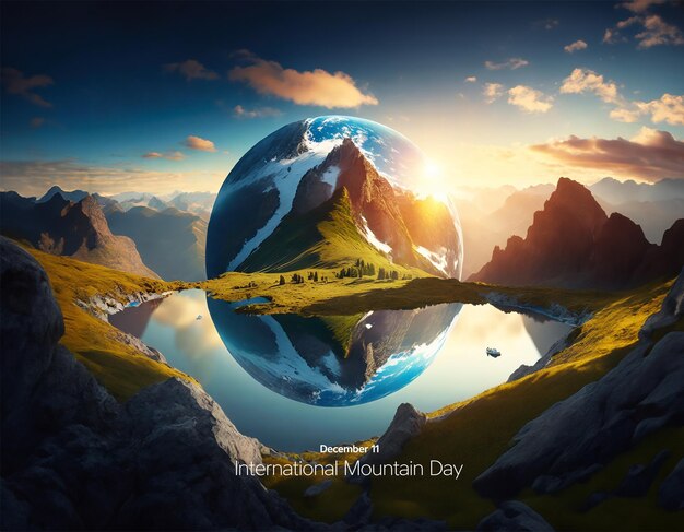 Photo illustration of international mountain day