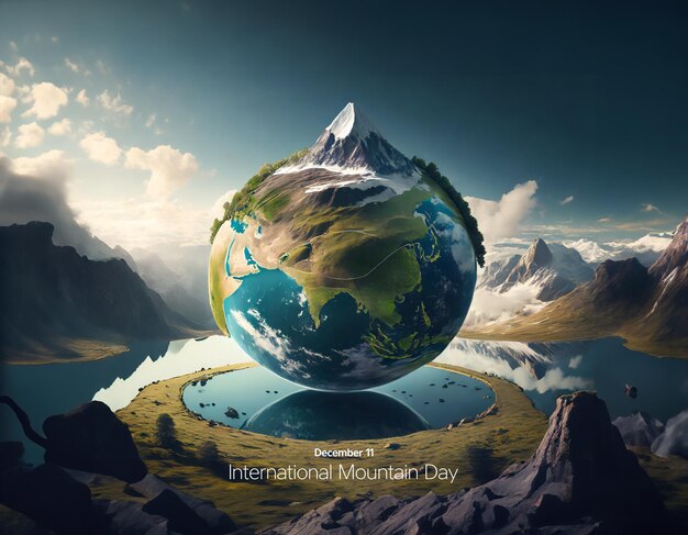 Photo illustration of international mountain day