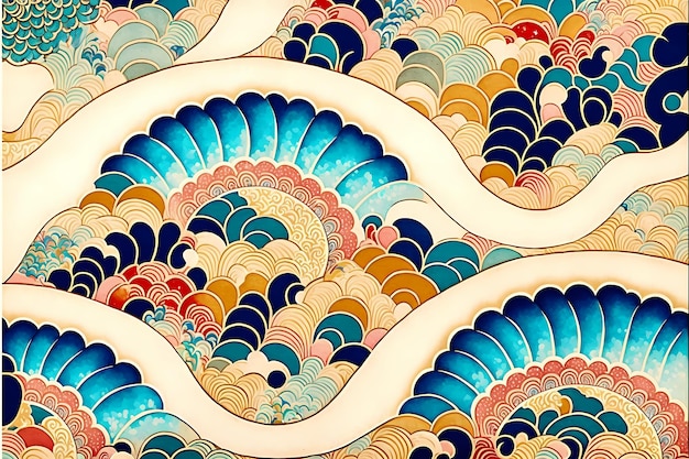 Foto illustrazione dello sfondo del modello di arte giapponese, del design della cultura tradizionale e orientale